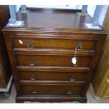 A small oak 4-drawer chest on bracket plinth base, W62cm, H71cm