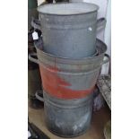 4 galvanised 2-handled buckets