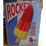 2 tin signs advertising ice lollies