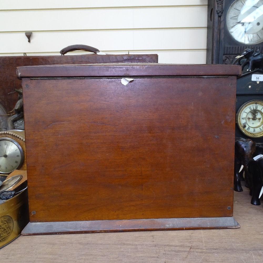 An Victorian table-top stationery cabinet, with fitted interior, fold down writing slope, - Image 5 of 13