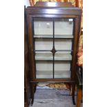 A 1930s mahogany glass display cabinet, W57cm, H135cm