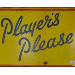 A Vintage enamel advertising sign "Player's Please", length 60cm