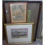 Various watercolours and prints, including Ernest Warner (4)
