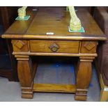 A rectangular cherrywood lamp table, with frieze drawer, W58cm, H56cm