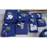 Various boxed Swarovski Crystal ornaments