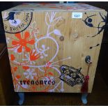 A contemporary design bedside cabinet, by Seletti, with maker's marks in stencil design, W40cm,