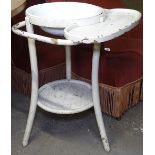 A Vintage painted bentwood Campaign washstand, with enamel bowl