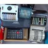 A Bakelite Contex calculator, other adding machines and calculators