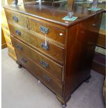 A 19th century mahogany 5-drawer chest, on cabriole feet, W100cm, H97cm