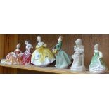 5 Royal Doulton ladies, and another figure