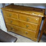 An Edwardian pine 4-drawer chest, W106cm