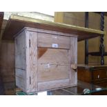 A gilt-framed bevelled-edge wall mirror, 65cm x 50cm, and a small pine table-top box