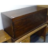 A large stained-wood blanket box, L120cm