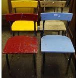 4 Vintage children's school chairs