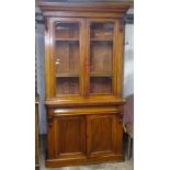 A Victorian mahogany 2-section library bookcase, W103cm, H205cm
