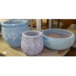 4 textured terracotta garden plant pots