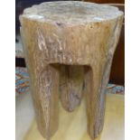 A Tree Cycle Furniture rustic side table, W29cm, H40cm