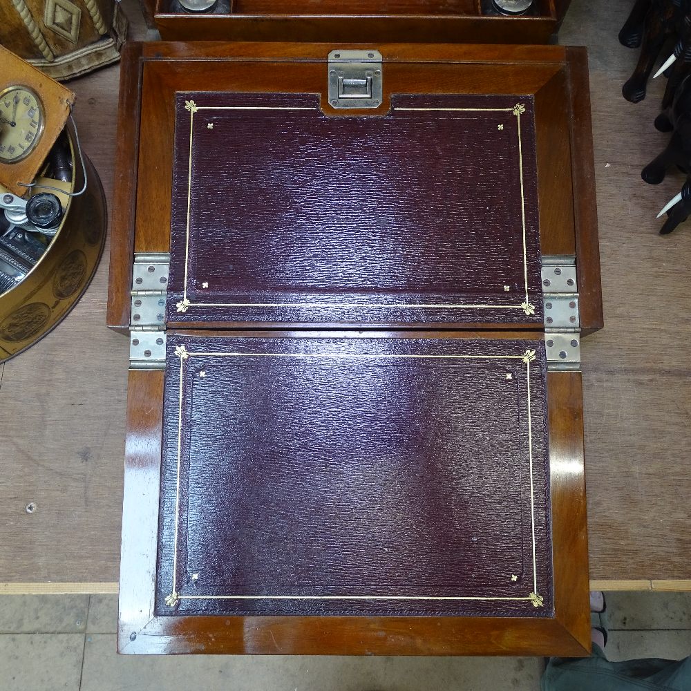 An Victorian table-top stationery cabinet, with fitted interior, fold down writing slope, - Image 12 of 13