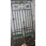 A painted wrought-iron side gate, W87cm