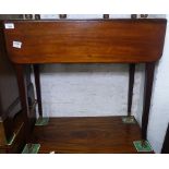 A 19th century mahogany Pembroke table with single frieze drawer, raised on square tapered legs,