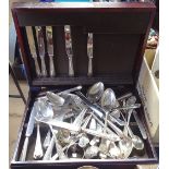 A collection of mixed silver plated cutlery