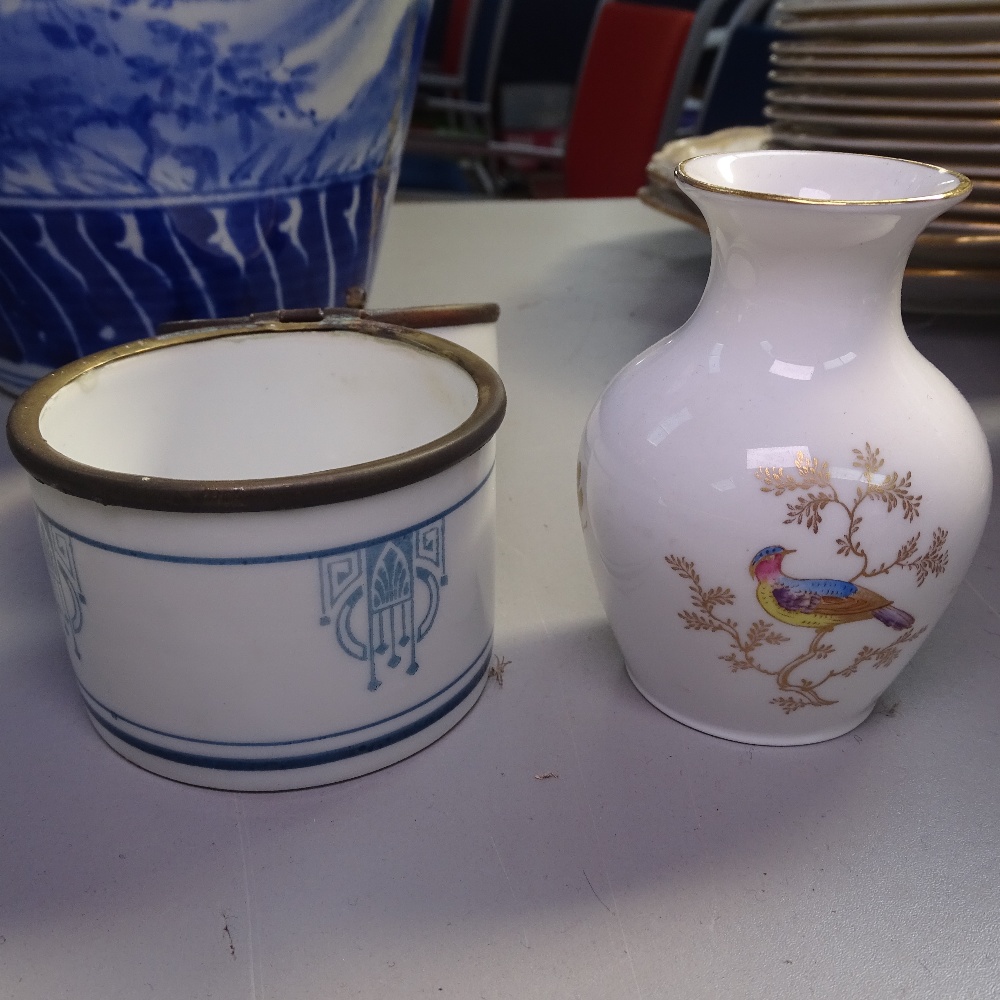 Oriental blue and white vase, 37cm, charger, a small pot, and a Spode vase - Image 2 of 2