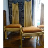 A set of 6 bamboo high-back dining chairs, with inlaid mother-of-pearl M logo, possibly Missoni