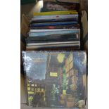 A box of LP records