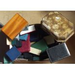 A large quantity of empty jewellery boxes