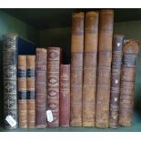 Various Antique leather-bound books