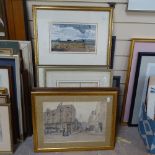 Various watercolours, etchings and Studio photographs, including Clare Dalby (12)