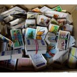 A large quantity of bundles of tea cards