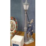 A Lladro lamp lighter figure, 48cm