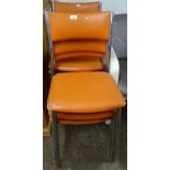 A set of 6 mid-century stacking kitchen chairs