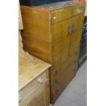 An Art Deco walnut 2-door compactum, with 3 drawers under, bracket feet, W75cm, H127cm