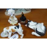 Beswick Beatrix Potter lady mouse, a pie funnel, Doulton Terrier, and a Royal Worcester kitten