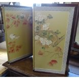 A table-top Chinese 4-fold screen with printed panels, H60cm