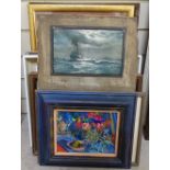 Various watercolours and oils, including P Campbell (10)