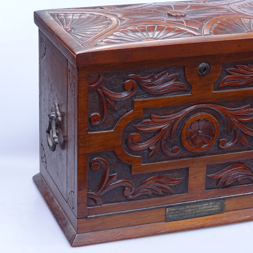 An Victorian table-top stationery cabinet, with fitted interior, fold down writing slope, - Image 2 of 13