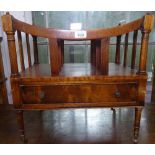 A mahogany Canterbury with fitted drawer, W48cm