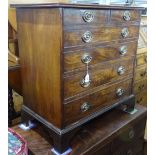 A George III mahogany commode, on bracket feet, W52cm