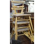 A set of 6 Vintage children's elm-seated stacking chairs