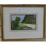 William Tatton Winter RBA (1855 - 1928), watercolour, a road in France, signed with monogram, 5" x