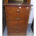 A Victorian mahogany 4-drawer chest, W50cm, H76cm