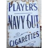 A Vintage enamelled Player's Navy Cut Cigarettes sign, height 85cm