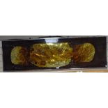 Anthony Krikhaar, abstract glass sculpture, signed, 18" x 62", framed