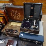 A Vintage Fidelity record player, a 66 portable gramophone, and a Aeonic S.G.iv radio