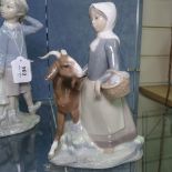 Lladro goat girl, 21cm