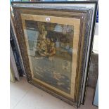 C W Barlett, print, and Terence Cuneo, coloured print, framed (2)