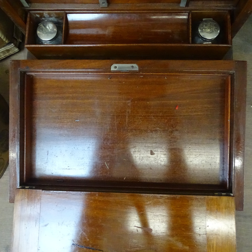 An Victorian table-top stationery cabinet, with fitted interior, fold down writing slope, - Image 13 of 13